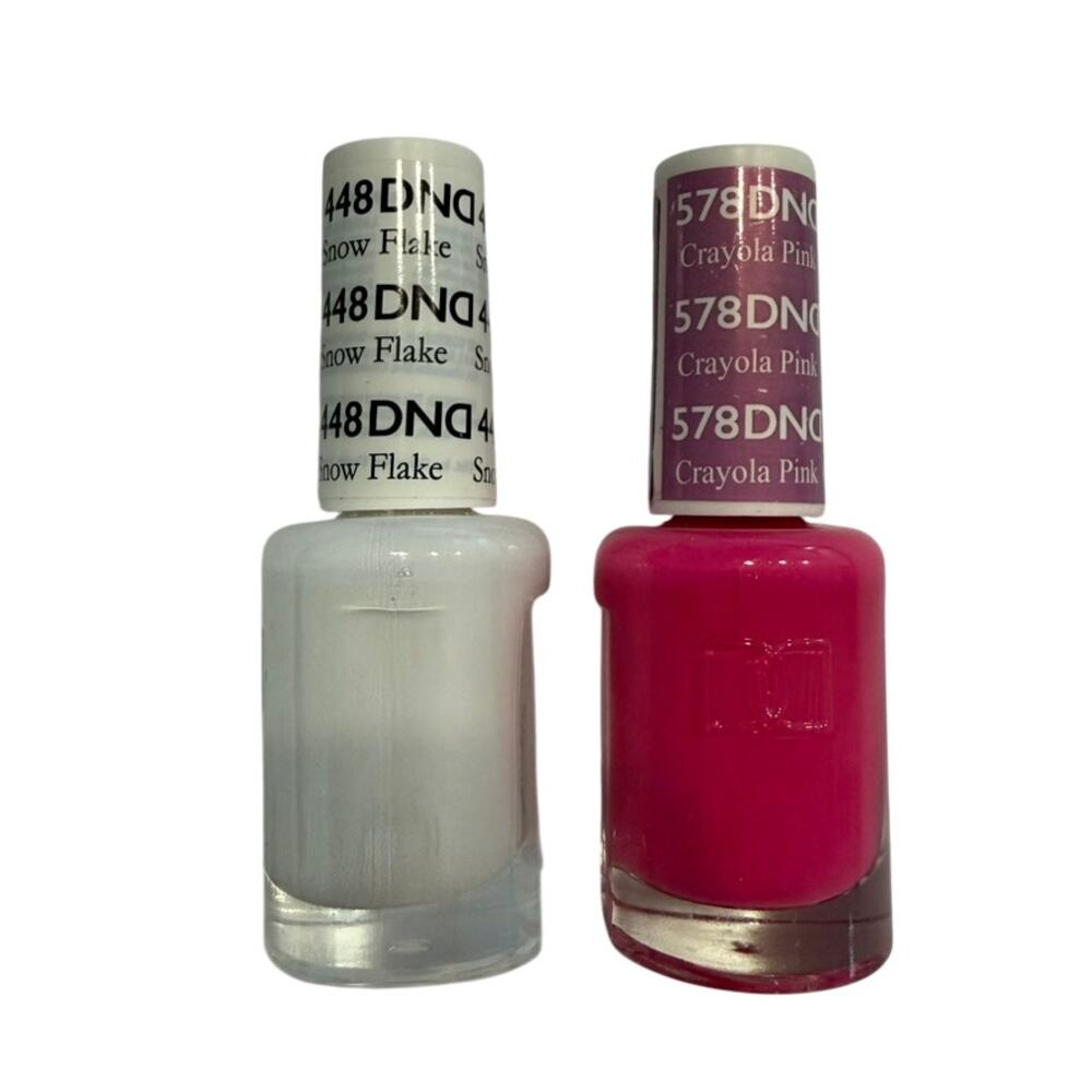 DND Nail Lacquer Snowflake and Crayola Pink